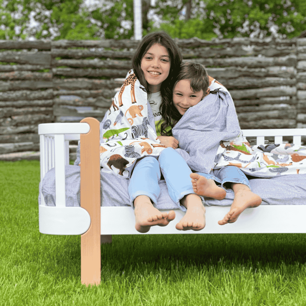 Postel pro Teenagery Zukko 160 Gekko Kids, Bílá / Přírodní buk